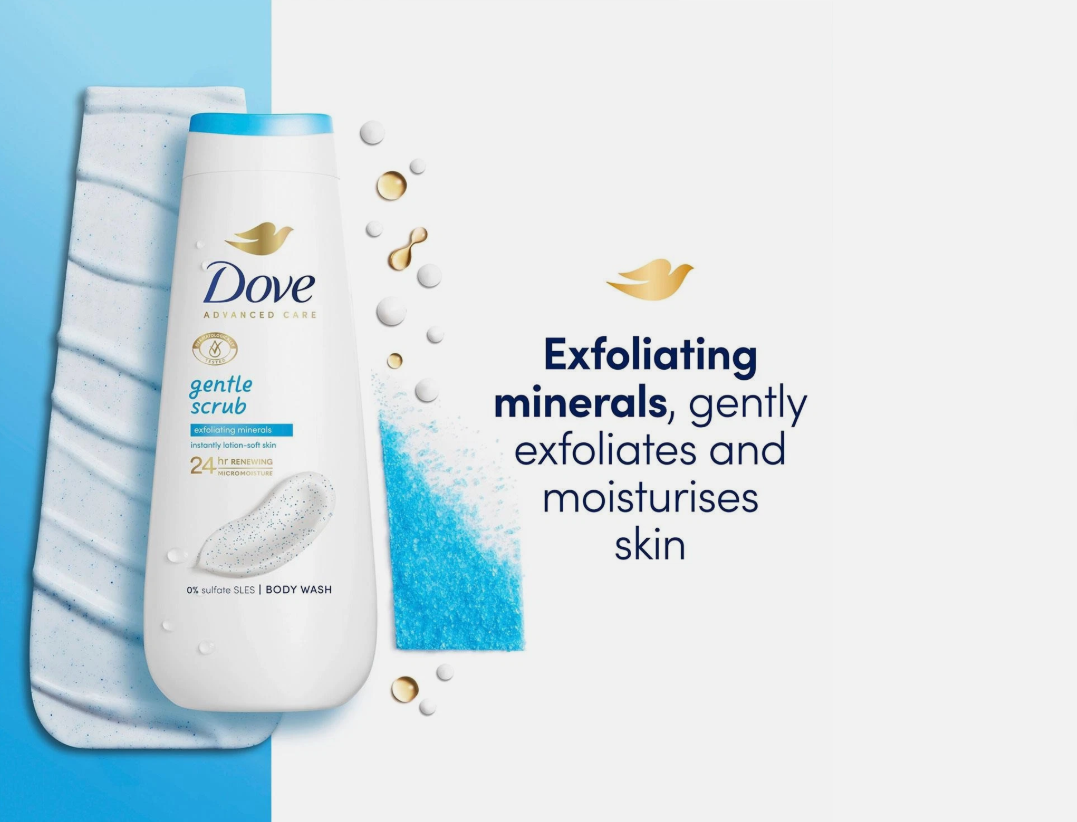 Dove Gentle Scrub Shower Gel 225ml